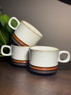 Vintage Denby Potters Wheel Rust Stoneware Tea Cup